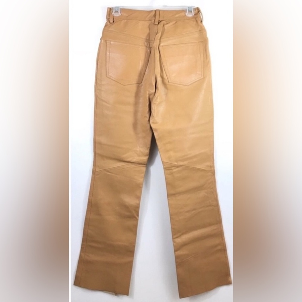 NWT Trek NY Tan Italian Lamb Genuine Leather Pants Jeans Classic 5-Pockets Sz 6 - Picture 10 of 10